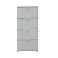 Rauch Skat Meridian 4 Drawer Narrow Chest - Silk Grey and Silk Grey Glass