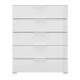 Rauch Skat Meridian 5 Drawer Chest - Alpine White and Crystal White Glass