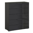 Rauch Skat Meridian 5 Drawer Chest - Graphite and Basalt Glass