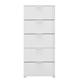 Rauch Skat Meridian 5 Drawer Tall Chest - Alpine White and Crystal White Glass