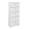 Rauch Skat Meridian 5 Drawer Tall Chest - Alpine White and Crystal White Glass