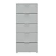 Rauch Skat Meridian 5 Drawer Tall Chest - Silk Grey and Silk Grey Glass