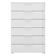 Rauch Skat Meridian 6 Drawer Chest - Alpine White and Crystal White Glass
