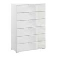Rauch Skat Meridian 6 Drawer Chest - Alpine White and Crystal White Glass