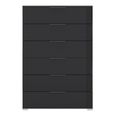 Rauch Skat Meridian 6 Drawer Chest - Graphite and Basalt Glass