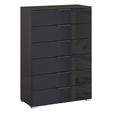 Rauch Skat Meridian 6 Drawer Chest - Graphite and Basalt Glass