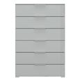 Rauch Skat Meridian 6 Drawer Chest - Silk Grey and Silk Grey Glass
