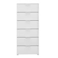 Rauch Skat Meridian 6 Drawer Tall Chest - Alpine White and Crystal White Glass