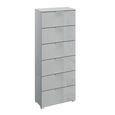 Rauch Skat Meridian 6 Drawer Tall Chest - Silk Grey and Silk Grey Glass