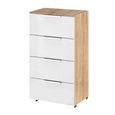 Rauch Texas 4 Drawer Narrow Chest - Sonoma Oak and Alpine White