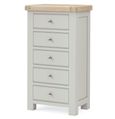 Salcombe Chest - 5 Drawer Tallboy - Grey Oak