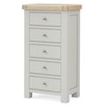 Salcombe Chest - 5 Drawer Tallboy - Grey Oak