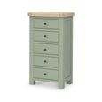 Salcombe Chest - 5 Drawer Tallboy - Sage Oak