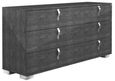 Sarah Wide Dresser with Horizontal Handles - 6 Drawer - Grey Birch