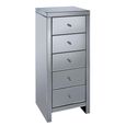 Seville Tall Chest - 5 Drawer - Mirrored