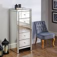 Seville Tall Chest - 5 Drawer - Mirrored