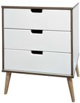 Shanghai 3 Drawer Midi Chest with Natural Legs - White