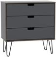Shanghai Graphite 3 Drawer Midi Chest with Hairpin Legs