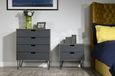 Shanghai Graphite 4 Drawer Chest with Hairpin Legs