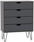 Shanghai Graphite 4 Drawer Chest with Hairpin Legs