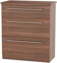 Sherwood Walnut Effect 3 Drawer Deep Chest
