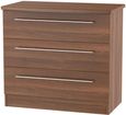 Sherwood Walnut Effect 3 Drawer Small Chest