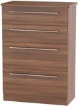 Sherwood Walnut Effect 4 Drawer Deep Chest