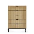 Sia Chest of Drawers - 5 Drawer - Ribbed - Oak