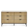Sia Chest of Drawers - 6 Drawer - Wide - Ribbed - Oak