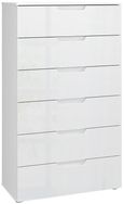 Sienna White Gloss 6 Drawer Tall Chest