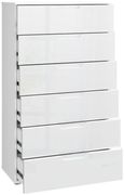 Sienna White Gloss 6 Drawer Tall Chest