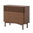 Soho Chest - 3 Drawer - Slatted - Dark Oak