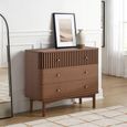 Soho Chest - 3 Drawer - Slatted - Dark Oak