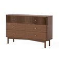 Soho Chest - 6 Drawer - Slatted - Dark Oak
