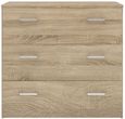 Space Oak Effect 3 Drawer Small Chest