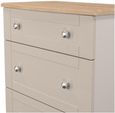 Sussex Cashmere and Oak Effect 3 Drawer Deep Chest