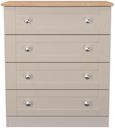 Sussex Cashmere and Oak Effect 4 Drawer Chest