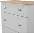 Sussex Grey and Oak Effect 3 Drawer Deep Chest