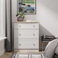 Sussex Grey and Oak Effect 3 Drawer Deep Chest