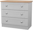 Sussex Grey and Oak Effect 3 Drawer Small Chest