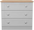 Sussex Grey and Oak Effect 3 Drawer Small Chest