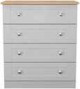Sussex Grey and Oak Effect 4 Drawer Chest