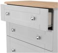 Sussex Grey and Oak Effect 4 Drawer Deep Chest