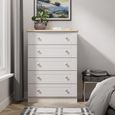 Sussex Grey and Oak Effect 5 Drawer Chest