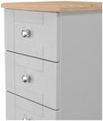 Sussex Grey and Oak Effect 5 Drawer Narrow Chest