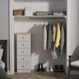 Sussex Grey and Oak Effect 5 Drawer Narrow Chest