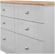 Sussex Grey and Oak Effect 6 Drawer Midi Chest
