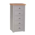 Diamond Painted Chest of Drawers - 5 Drawer - Tall