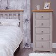 Diamond Painted Chest of Drawers - 5 Drawer - Tall