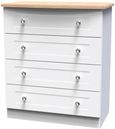 Sussex White and Oak Effect 4 Drawer Chest